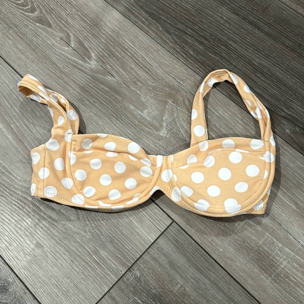 NWOT!‎ Skin by Same Beige Polka Dot Bikini Top